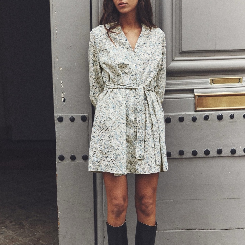 Zara Stretchy Fabric Belted Dress